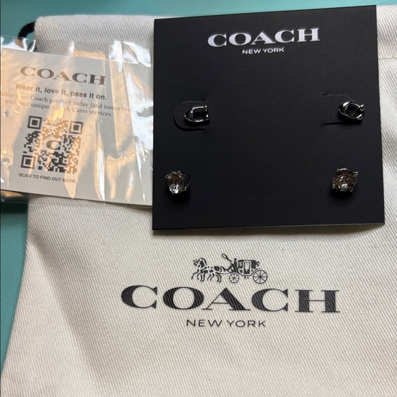Coach Silver Stud Earrings Set - Picture 2 of 3